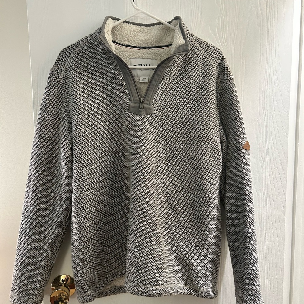 Orvis Men's Gray Zip-Up Sweater